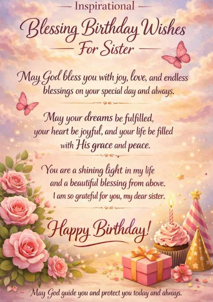 Inspirational Blessing Birthday Wishes For Sister